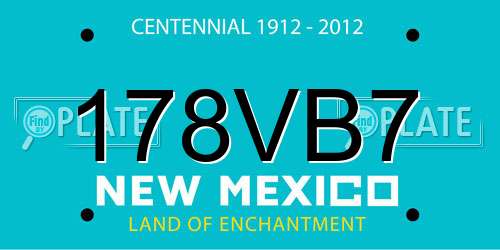178VB7 New Mexico License Plate