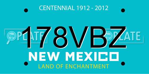 178VBZ New Mexico License Plate
