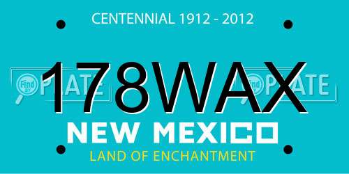 178WAX New Mexico License Plate