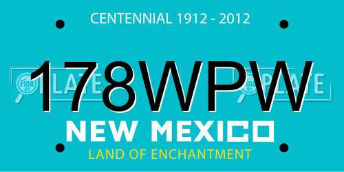 178WPW New Mexico License Plate