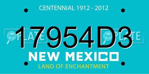 17954D3 New Mexico License Plate