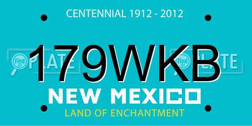 179WKB New Mexico License Plate