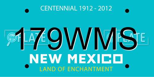 179WMS New Mexico License Plate