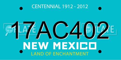 17AC402 New Mexico License Plate