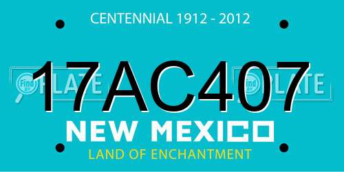 17AC407 New Mexico License Plate