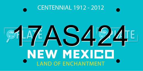 17AS424 New Mexico License Plate