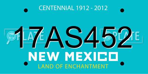 17AS452 New Mexico License Plate