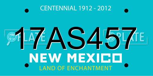 17AS457 New Mexico License Plate