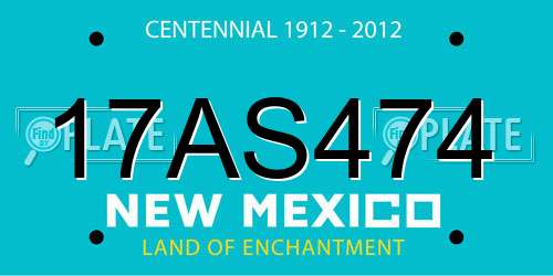 17AS474 New Mexico License Plate