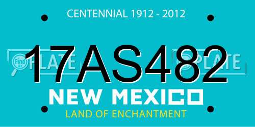 17AS482 New Mexico License Plate