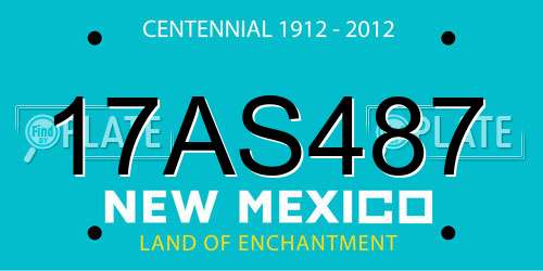 17AS487 New Mexico License Plate