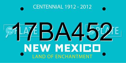 17BA452 New Mexico License Plate