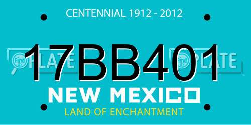 17BB401 New Mexico License Plate