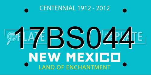 17BS044 New Mexico License Plate