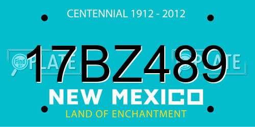 17BZ489 New Mexico License Plate