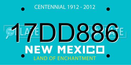 17DD886 New Mexico License Plate