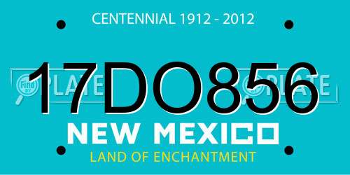 17DO856 New Mexico License Plate