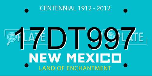 17DT997 New Mexico License Plate
