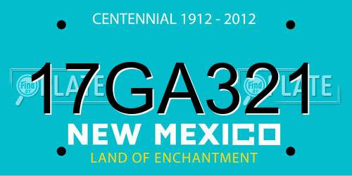 17GA321 New Mexico License Plate