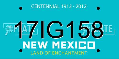 17IG158 New Mexico License Plate