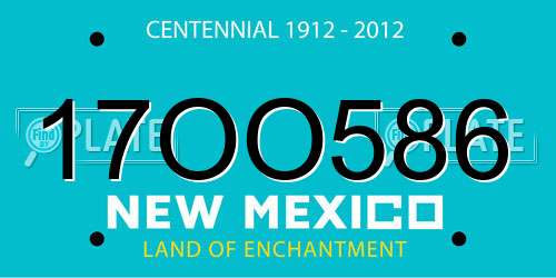 17OO586 New Mexico License Plate