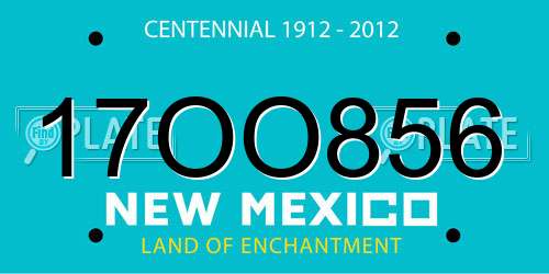 17OO856 New Mexico License Plate