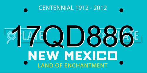 17QD886 New Mexico License Plate