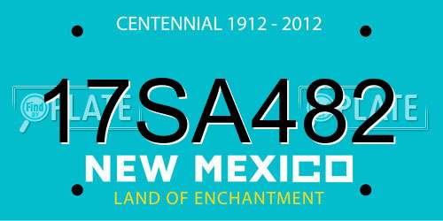 17SA482 New Mexico License Plate
