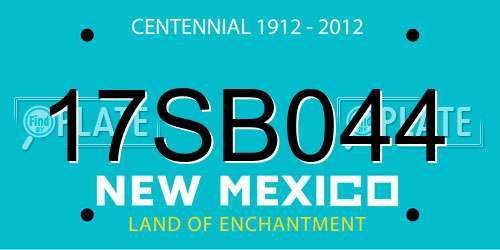 17SB044 New Mexico License Plate