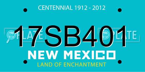 17SB401 New Mexico License Plate