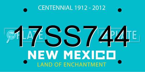 17SS744 New Mexico License Plate