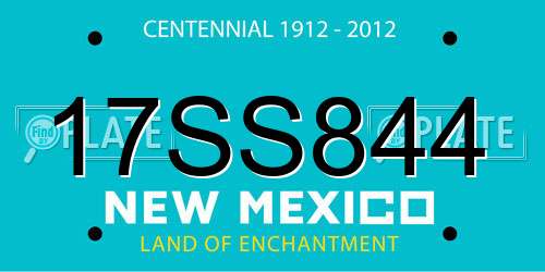 17SS844 New Mexico License Plate