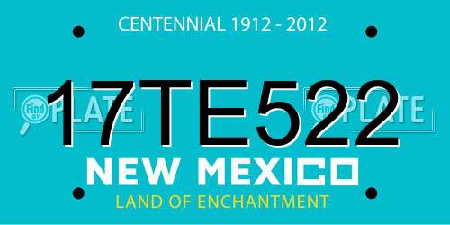 17TE522 New Mexico License Plate