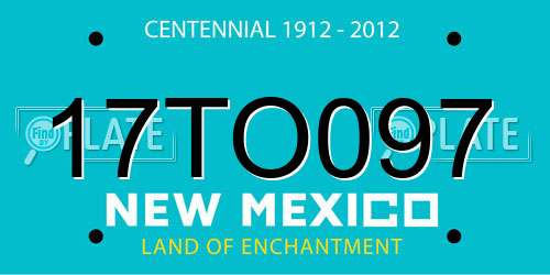 17TO097 New Mexico License Plate