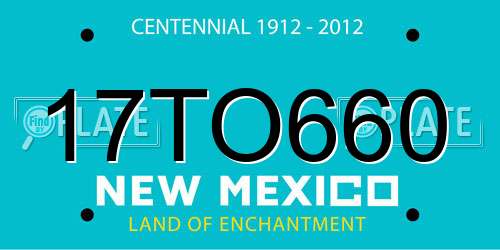 17TO660 New Mexico License Plate