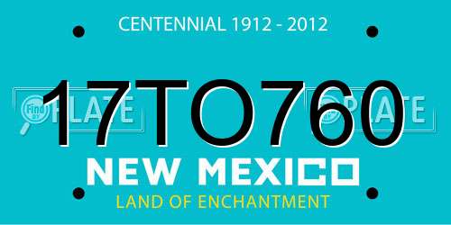 17TO760 New Mexico License Plate