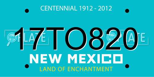 17TO820 New Mexico License Plate