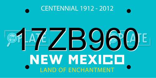 17ZB960 New Mexico License Plate