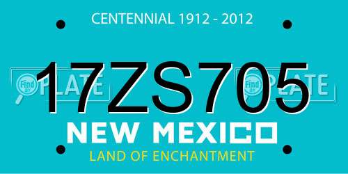 17ZS705 New Mexico License Plate