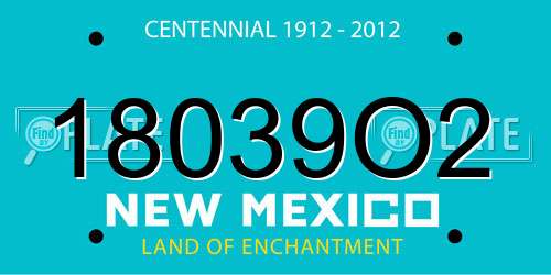 18039O2 New Mexico License Plate