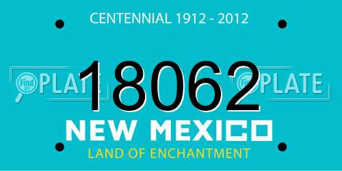 18062 New Mexico License Plate