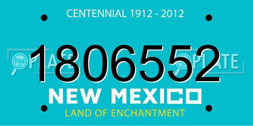 1806552 New Mexico License Plate