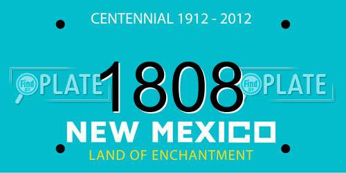1808 New Mexico License Plate