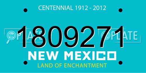 1809271 New Mexico License Plate