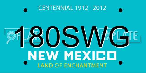 180SWG New Mexico License Plate