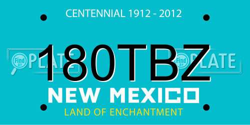 180TBZ New Mexico License Plate