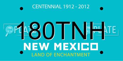180TNH New Mexico License Plate