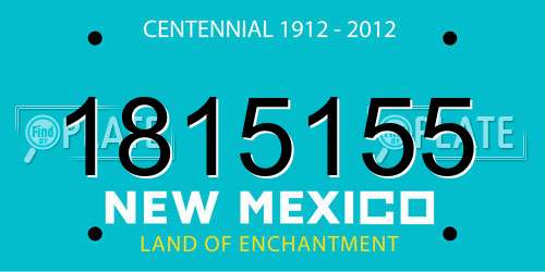 1815155 New Mexico License Plate