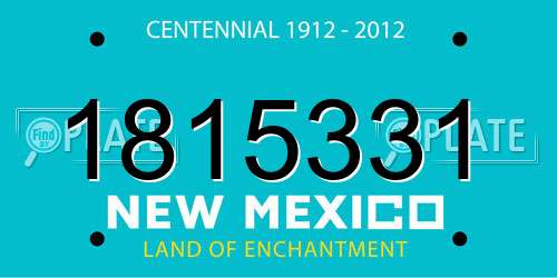 1815331 New Mexico License Plate