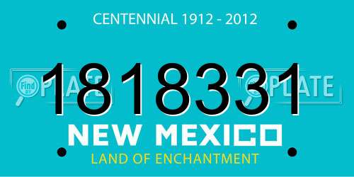 1818331 New Mexico License Plate